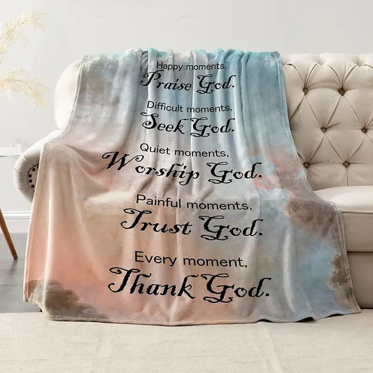 Christian Bible Verse Blanket for Women – Soft Plush Throw with Scripture & Prayer
